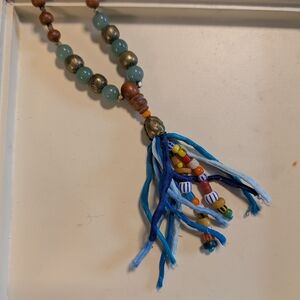 Handmade Beaded Necklace with Tassel